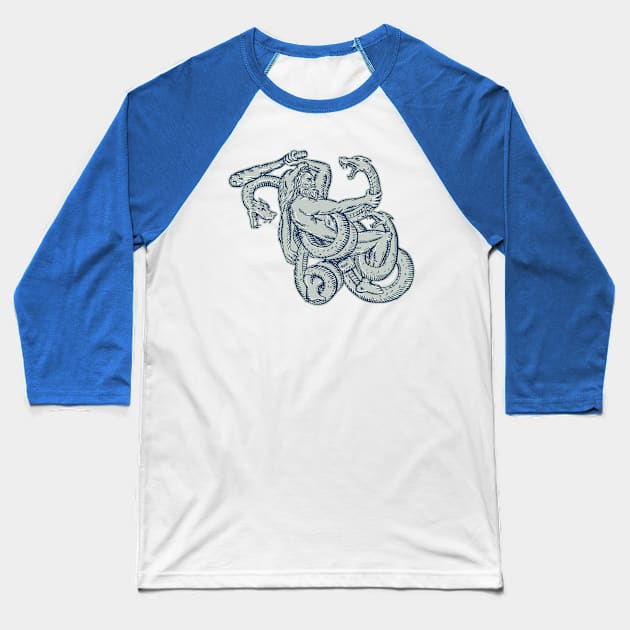 Hercules Fighting Hydra Club Baseball T-Shirt by patrimonio